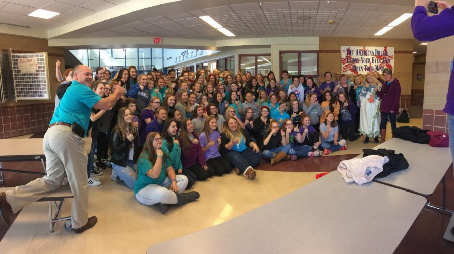 Students and staff of Rose Hill High School participated in No Makeup Monday to show support of junior, Caitlyn Stuart.