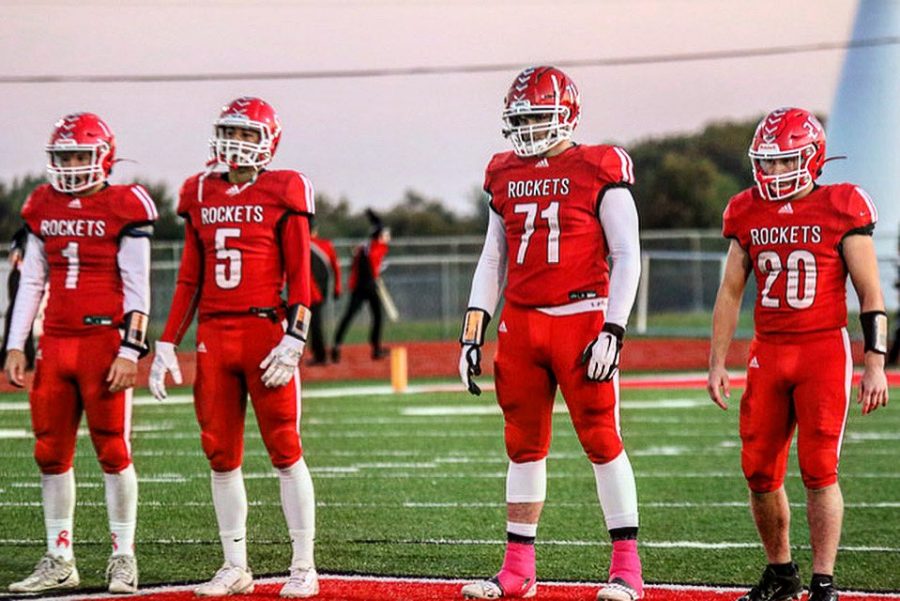 Noah Bolticoff, second from the right, committed to play football at Kansas State on December 12.