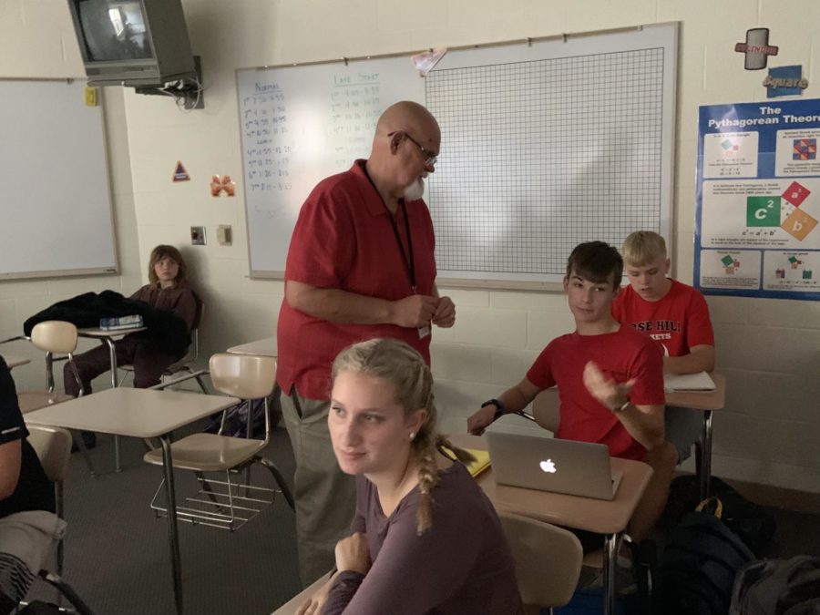 Gayle Tenbrook substitues in Mr. Eastmans math class. Tenbrook is one of the few subs the district utilizes on a daily basis.